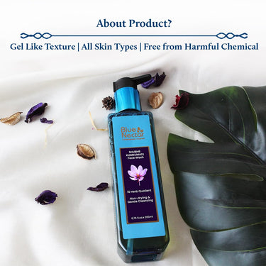 Blue Nectar Kumkumadi Brightening Face Wash with Saffron for Women & Men | Sulphate free Anti Pimple Face Cleanser (200 ml)